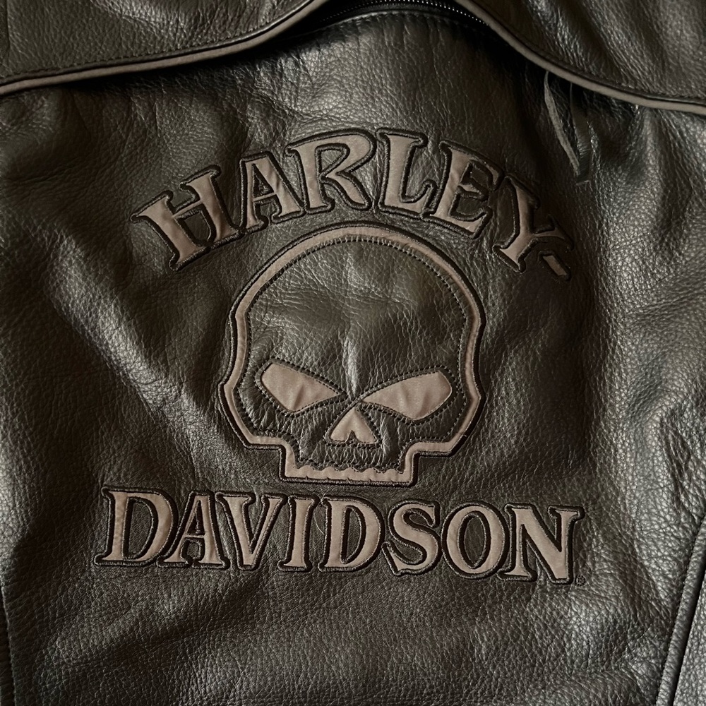 Black leather Harley Davidson jacket